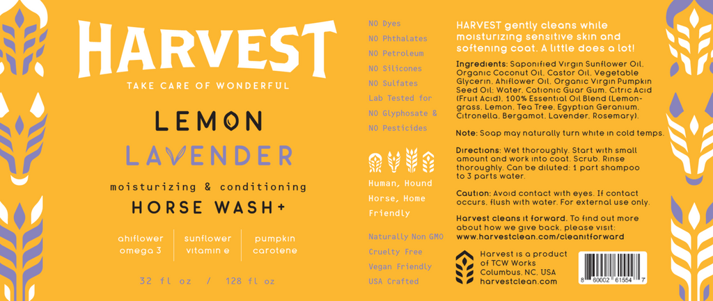 HARVEST Horse Wash+ (Rose Geranium)